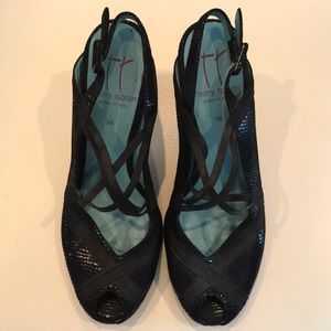 Stamped Suede Sandals